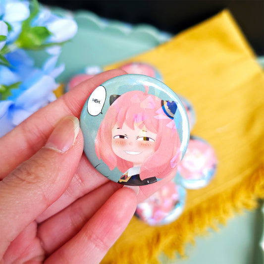 Telepathy Girl Button Pin