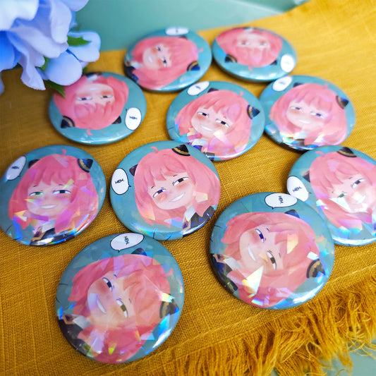 Telepathy Girl Button Pin