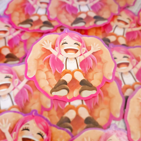 OP Big Eater Pink Pirate Sticker