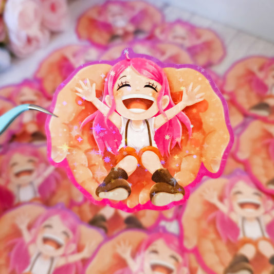 OP Big Eater Pink Pirate Sticker