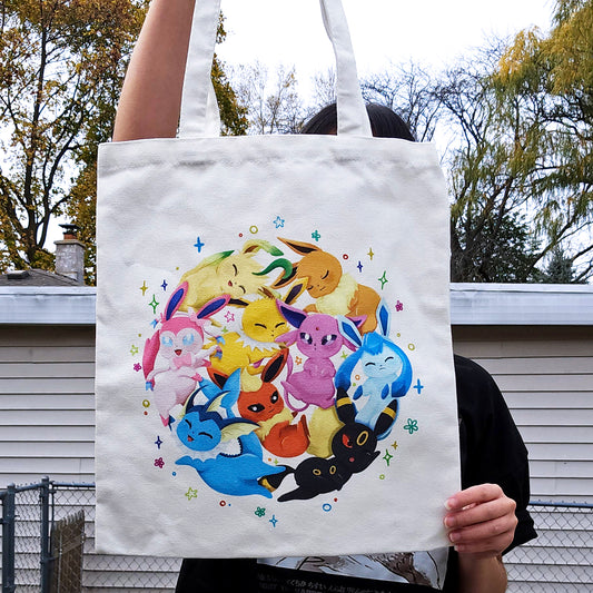13" x 15" Canvas Tote Bags - Eeveelution
