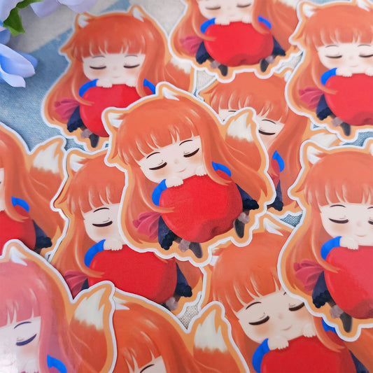 Wise Wolf & Apple Sticker