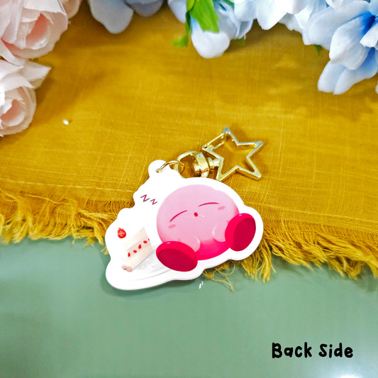 Kirboi Eats Cake Acrylic Keychain