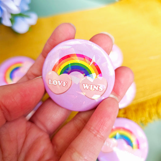 Love Wins Button Pin