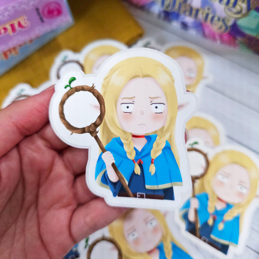 Confused Blonde Elf Sticker