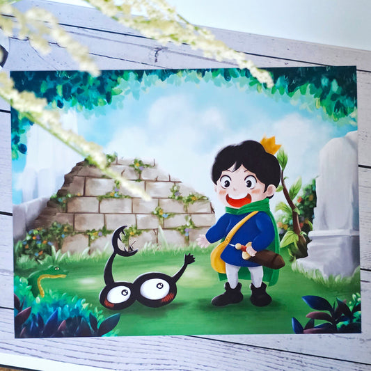 Little King and His Best Friend Art Print