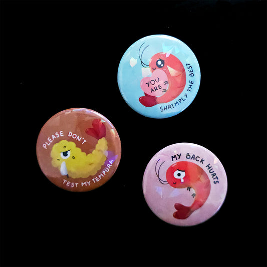 Shrimp Button Pins