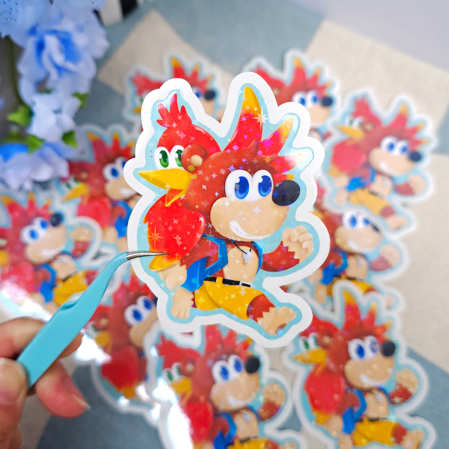 Bear & Bird Sticker