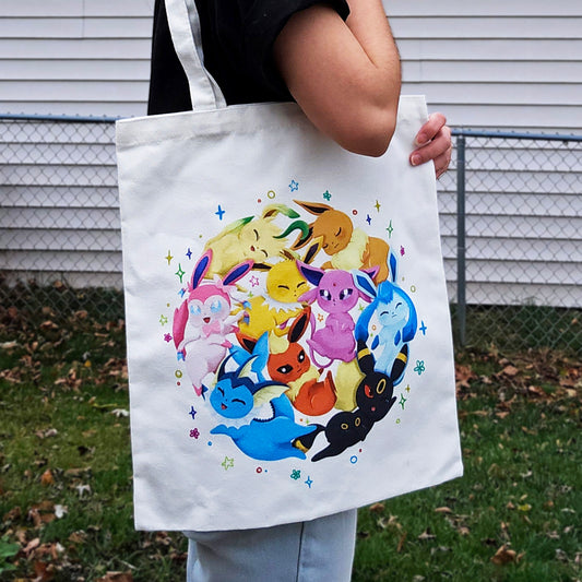 13" x 15" Canvas Tote Bags - Eeveelution