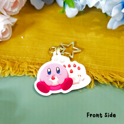 Kirboi Eats Cake Acrylic Keychain