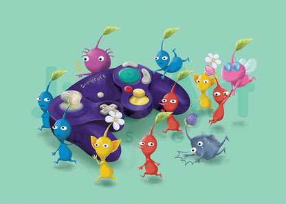 Little Alien Helpers Art Print