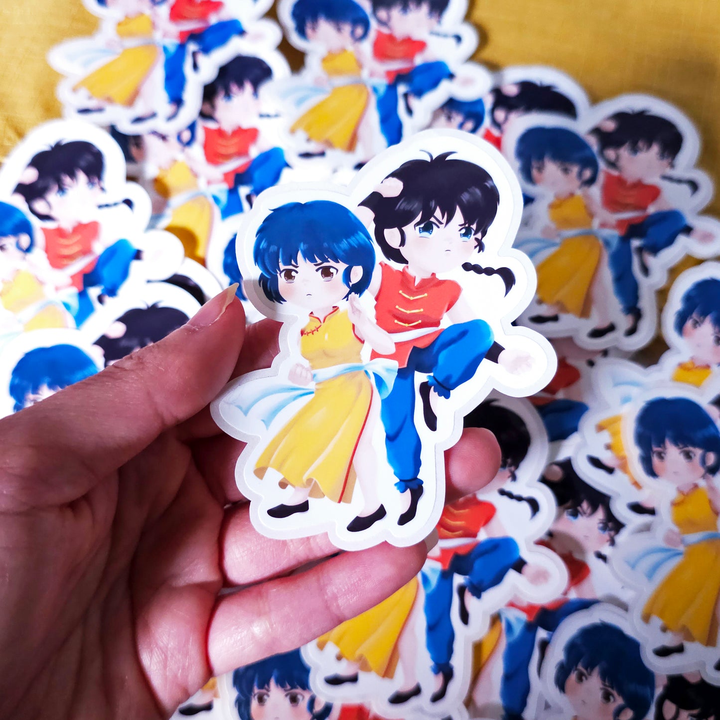 Pigtailed Boy x Hammer Girl Sticker