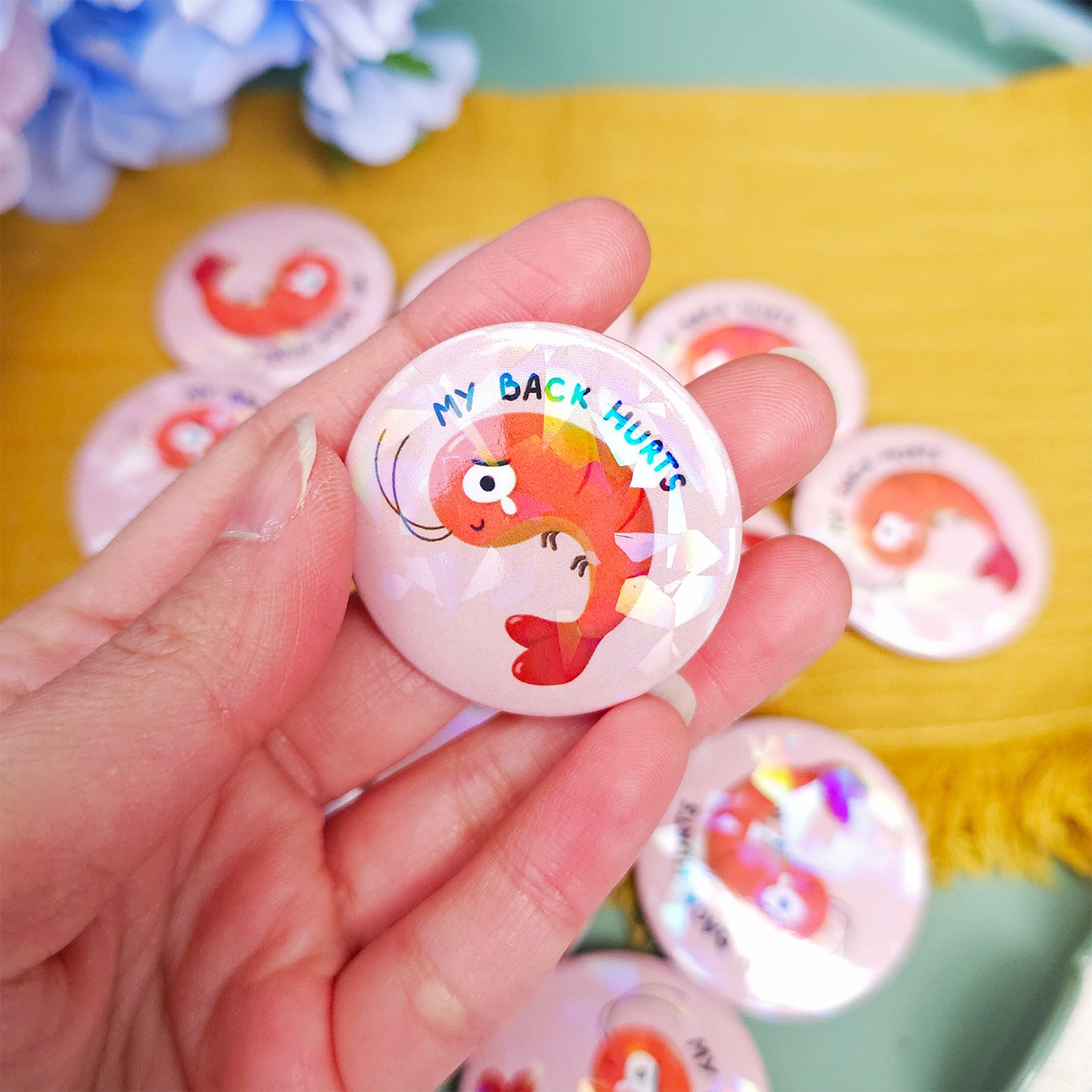 Shrimp Button Pins