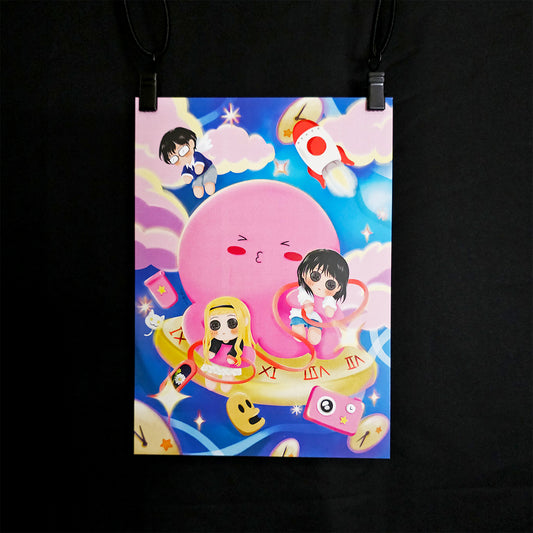 Pink Octopus Alien Art Print