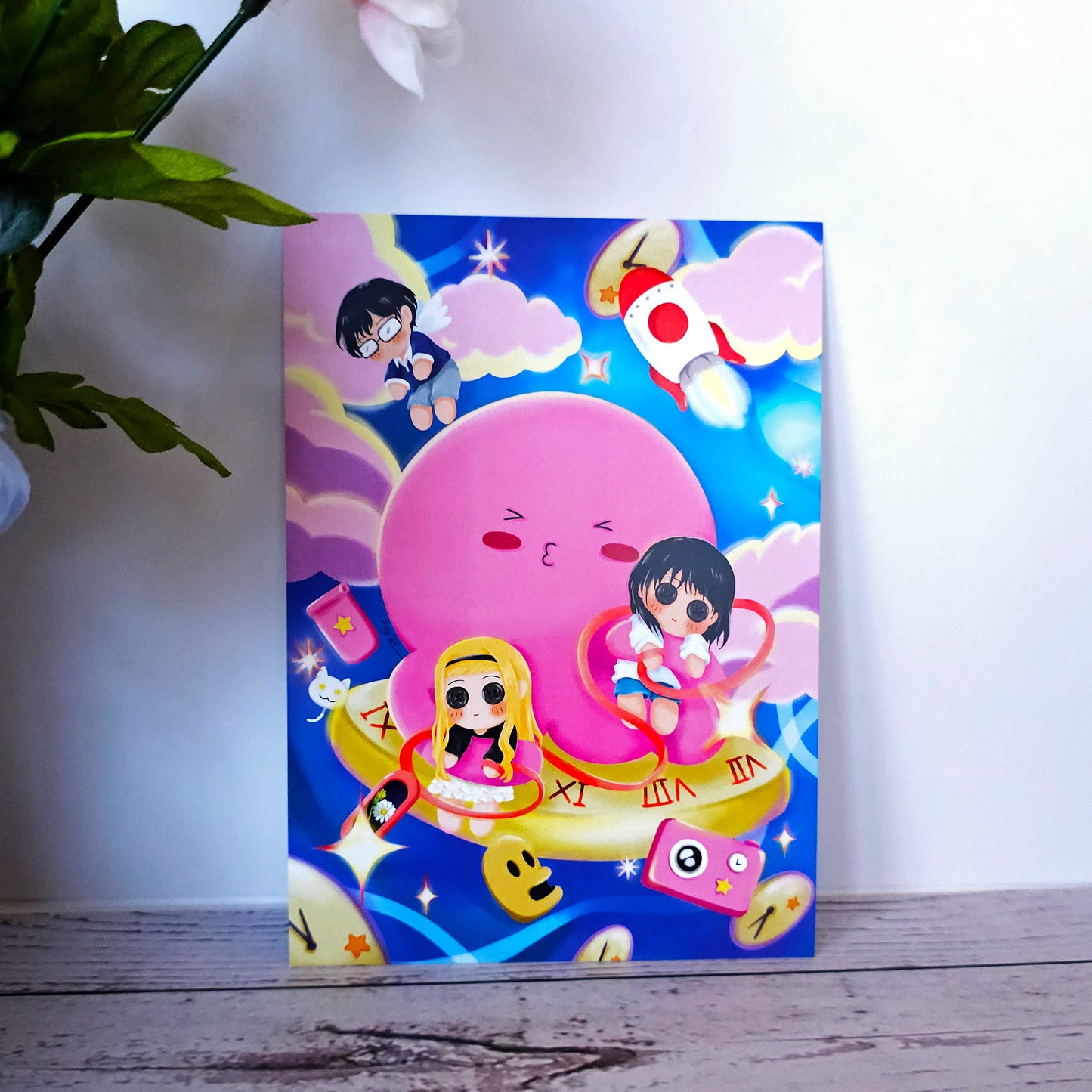 Pink Octopus Alien Art Print